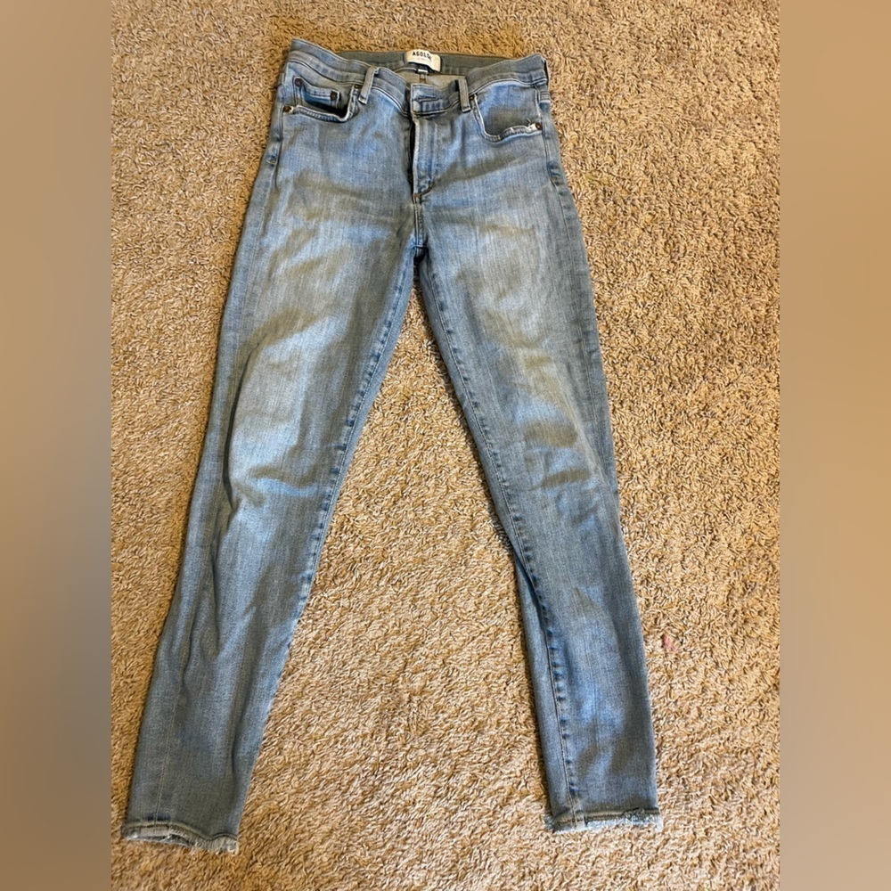 Agolde Blue Step Jeans size 28 Frayed Distressed